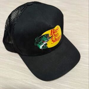 Bass Pro Shops Black and Yellow Cap with Green Accent